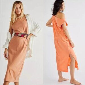 Free People Beach Raquel Midi Dress Coral Orange Flowy Women's S